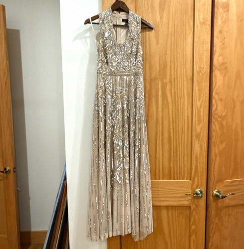 Aidan mattox champagne - mattox, beaded